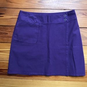 Title Nine Purple Eggplant Snap Wrap Skirt, EUC, 6